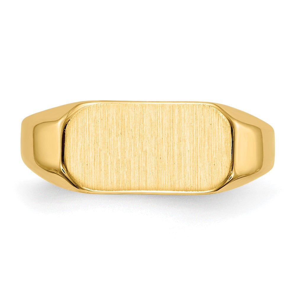 14K Gelbgold 6,5x12,0mm Kinder-Siegelring mit geschlossener Fassung