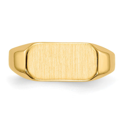 14K Gelbgold 6,5x12,0mm Kinder-Siegelring mit geschlossener Fassung