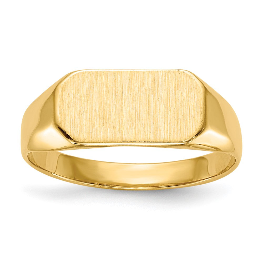 14K Gelbgold 6,5x12,0mm Kinder-Siegelring mit geschlossener Fassung
