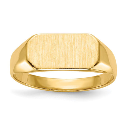 14K Gelbgold 6,5x12,0mm Kinder-Siegelring mit geschlossener Fassung