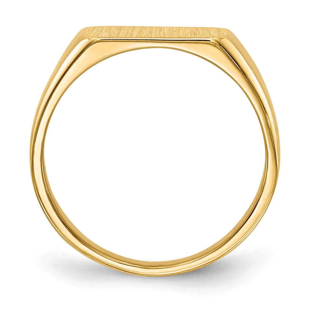 14K Gelbgold Siegelring mit geschlossener Fassung, 6,5 x 11,5 mm