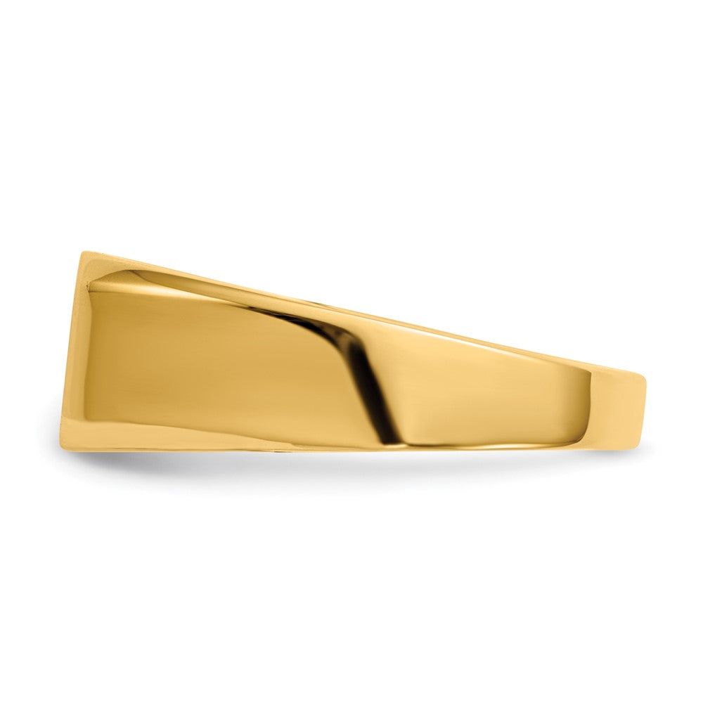 14K Gelbgold Siegelring mit geschlossener Fassung, 6,5 x 11,5 mm
