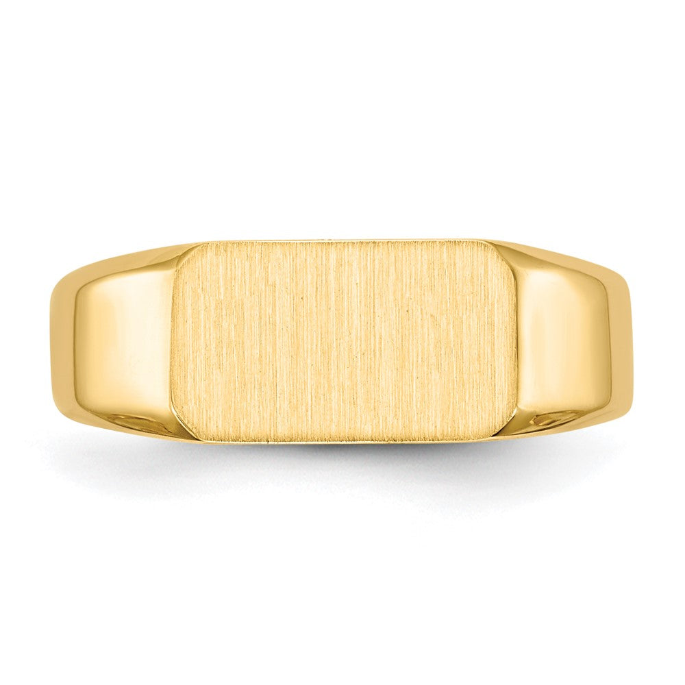 14K Gelbgold Siegelring mit geschlossener Fassung, 6,5 x 11,5 mm