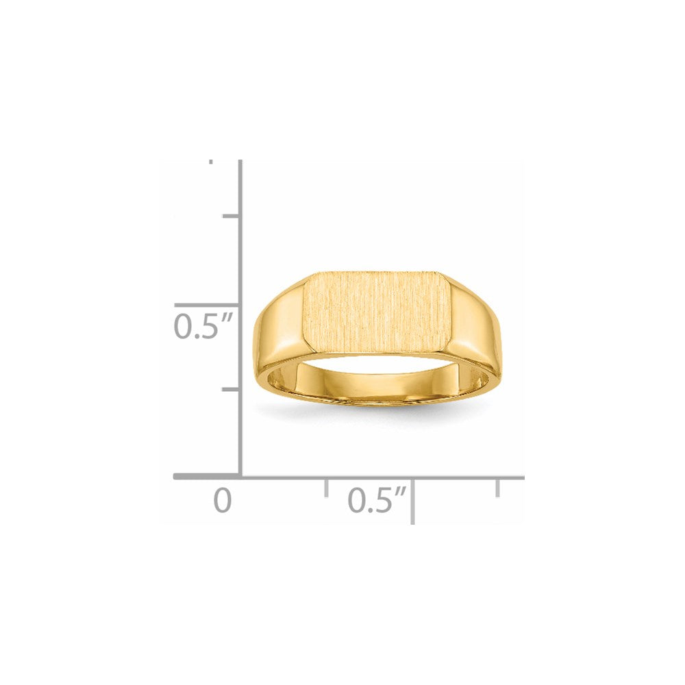14K Gelbgold Siegelring mit geschlossener Fassung, 6,5 x 11,5 mm