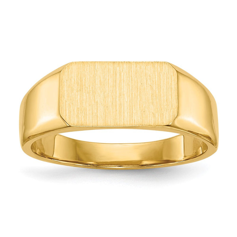 10K Gelbgold 10ky 6.5x11.5mm Geschlossen Rückseite Siegel Ring
