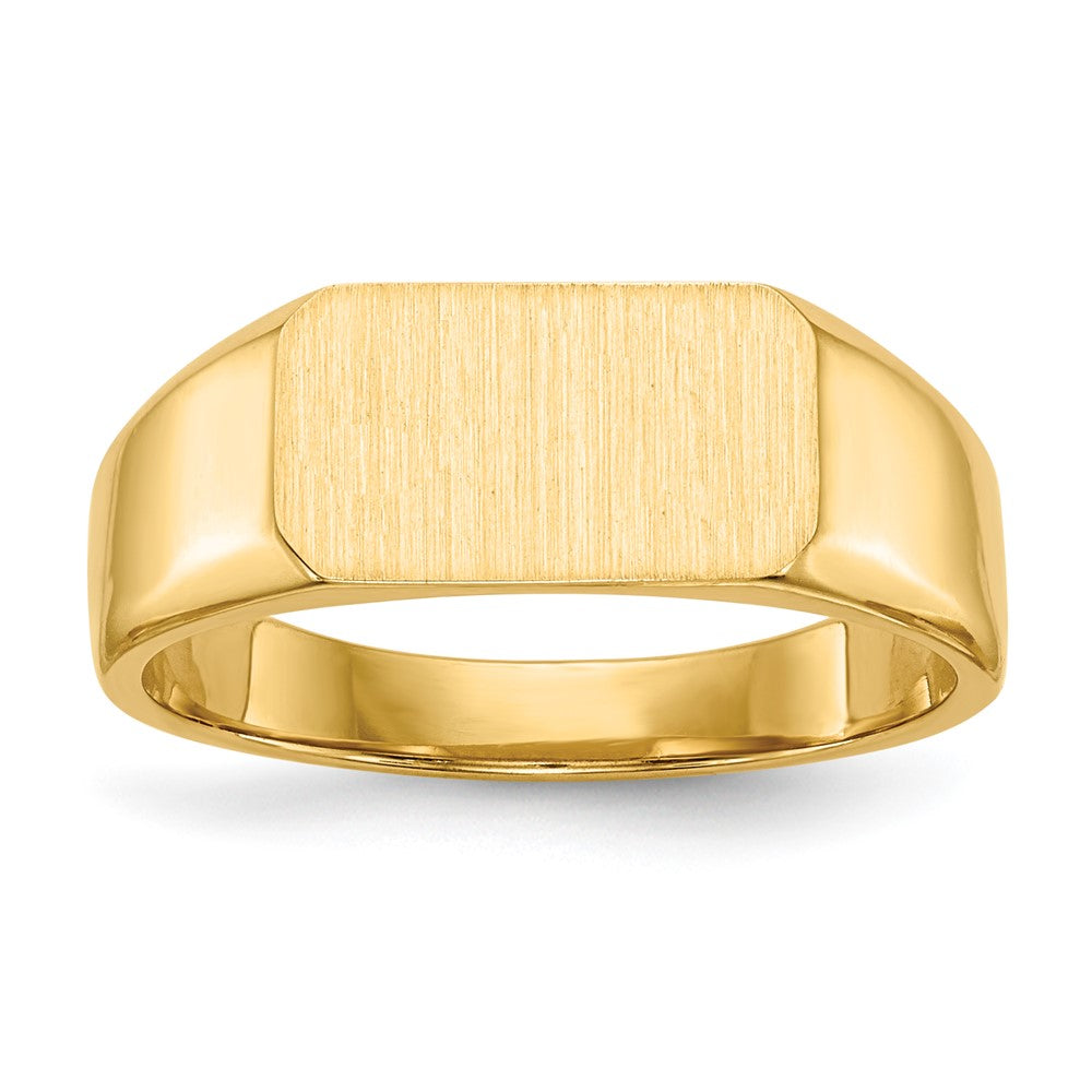14K Gelbgold Siegelring mit geschlossener Fassung, 6,5 x 11,5 mm