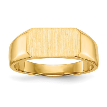 14K Gelbgold Siegelring mit geschlossener Fassung, 6,5 x 11,5 mm