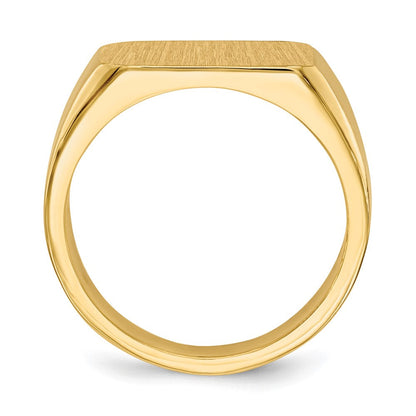 14K Gelbgold Herren-Siegelring mit geschlossener Fassung, 10,0x15,0mm