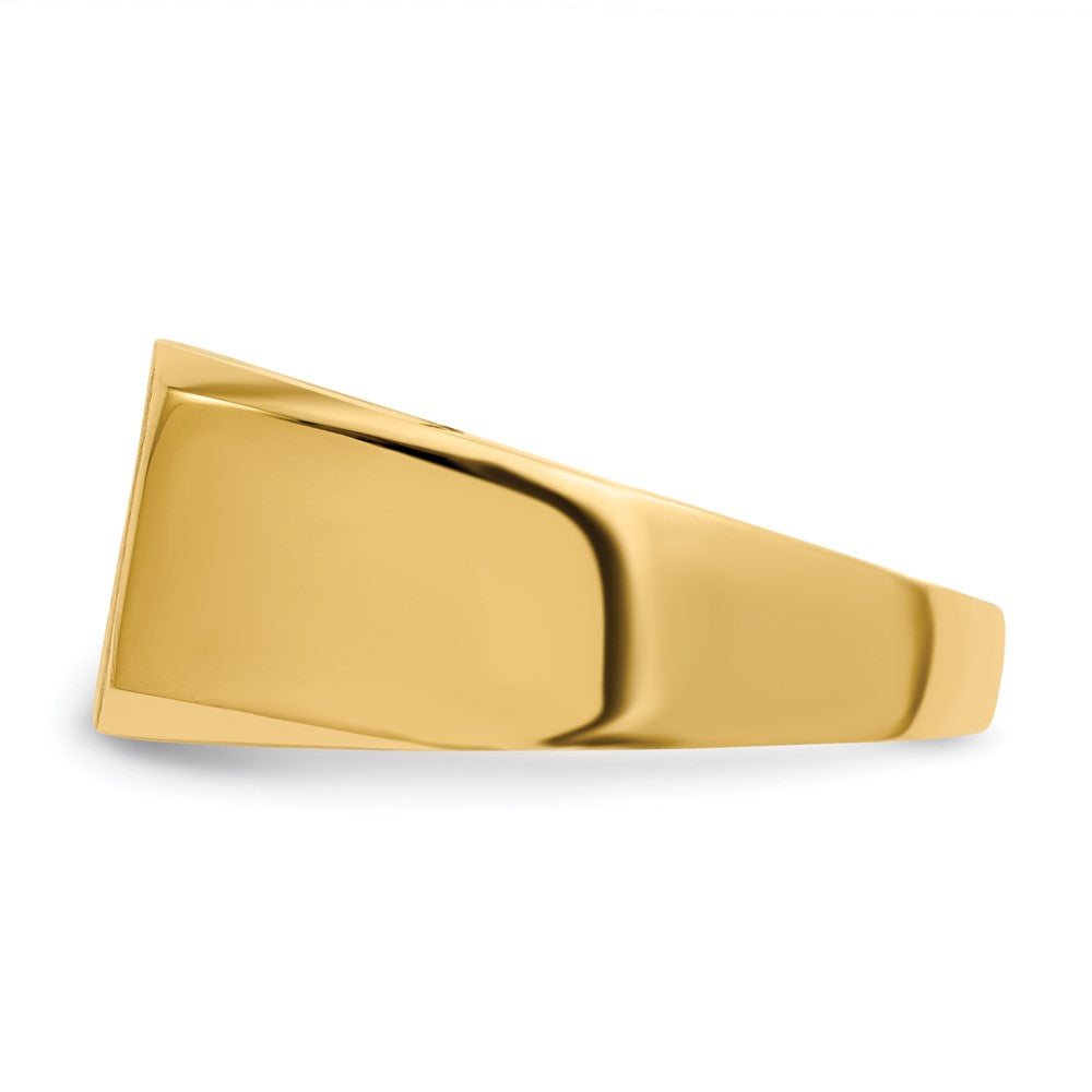 14K Gelbgold Herren-Siegelring mit geschlossener Fassung, 10,0x15,0mm