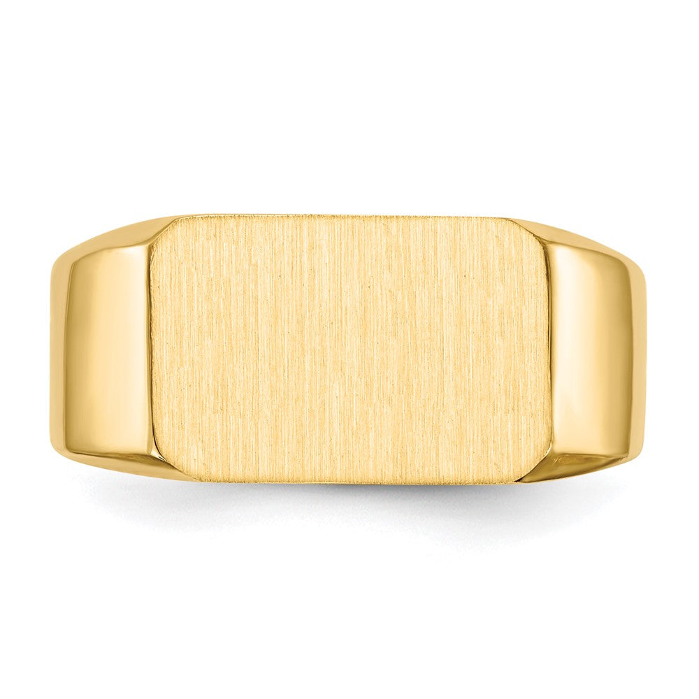 14K Gelbgold Herren-Siegelring mit geschlossener Fassung, 10,0x15,0mm