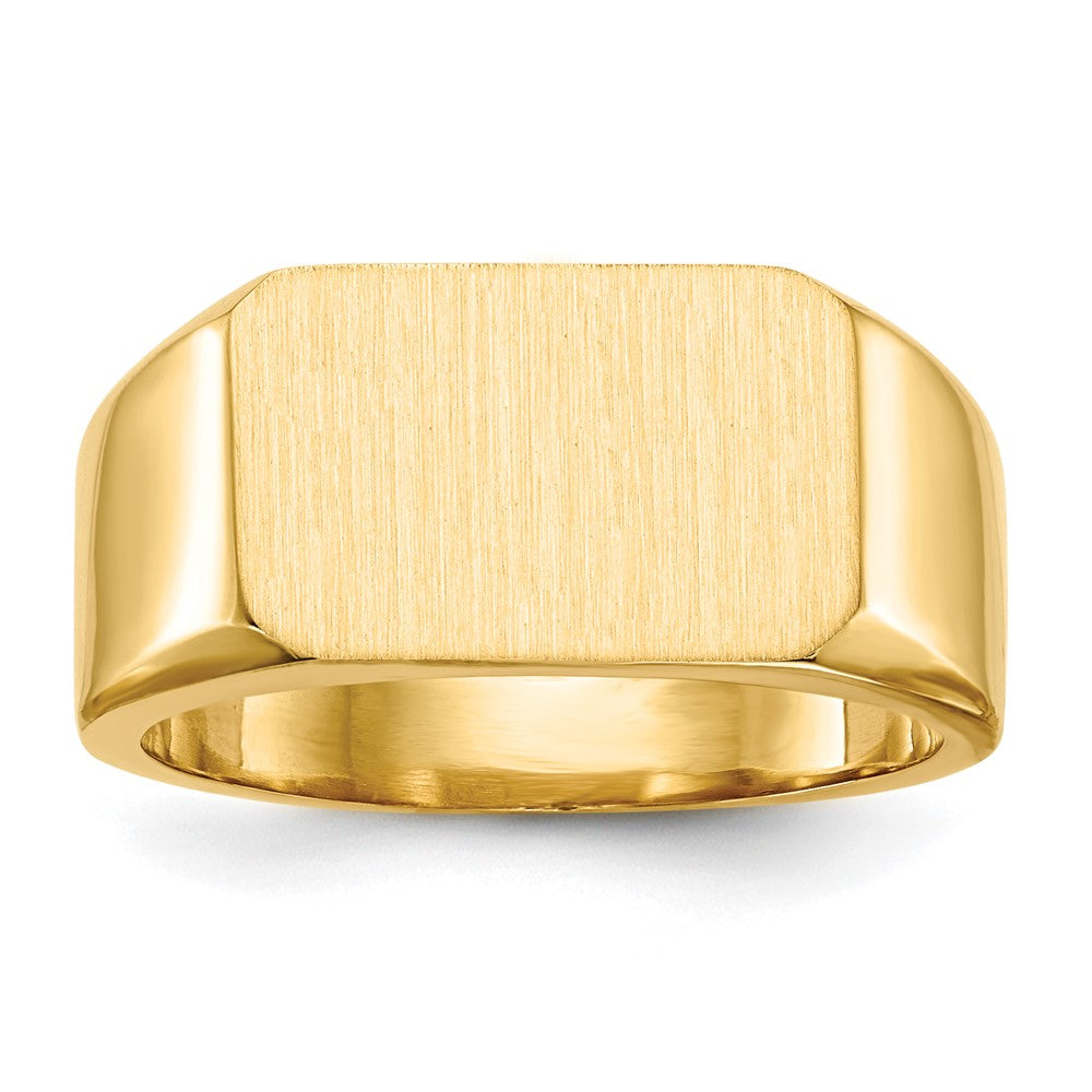 14K Gelbgold Herren-Siegelring mit geschlossener Fassung, 10,0x15,0mm
