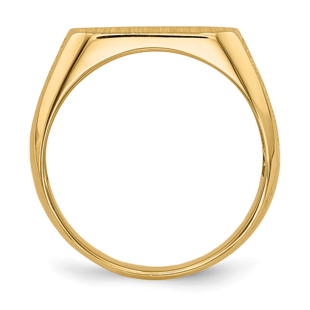 14K Gelbgold Siegelring mit offener Rückseite, 6,0x12,0 mm