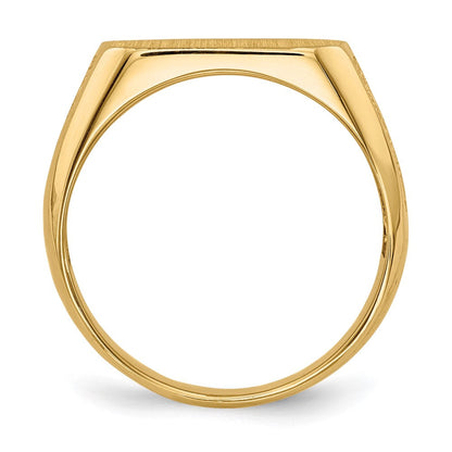 14K Gelbgold Siegelring mit offener Rückseite, 6,0x12,0 mm