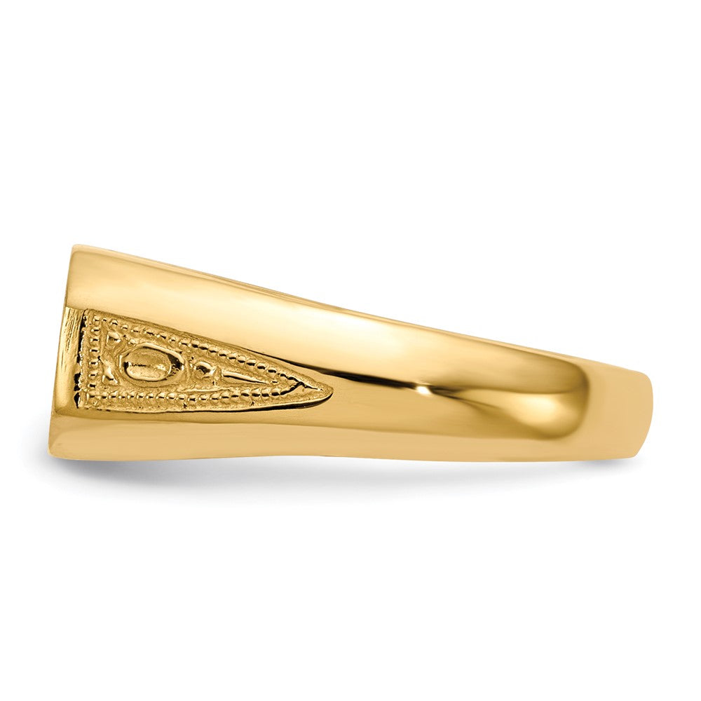 14K Gelbgold Siegelring mit offener Rückseite, 6,0x12,0 mm