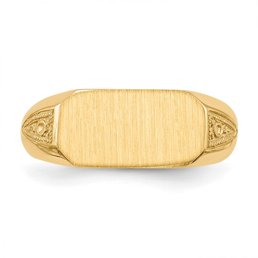 14K Gelbgold Siegelring mit offener Rückseite, 6,0x12,0 mm
