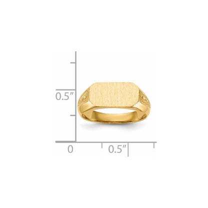 14K Gelbgold Siegelring mit offener Rückseite, 6,0x12,0 mm