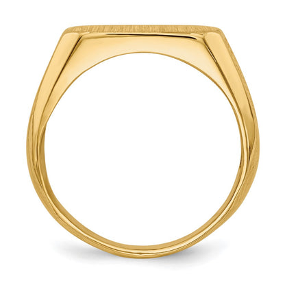 14K Gelbgold Siegelring mit geschlossener Rückseite, 6,0 x 12,0 mm
