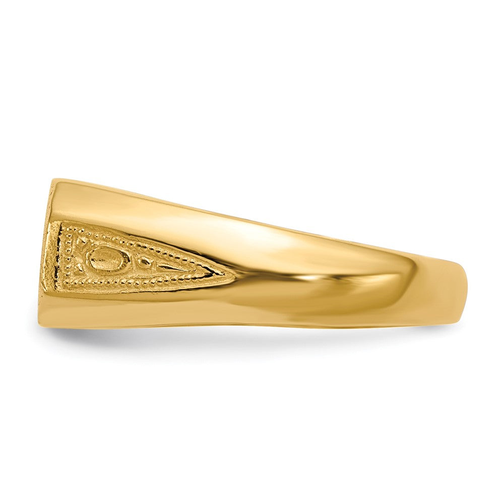 14K Gelbgold Siegelring mit geschlossener Rückseite, 6,0 x 12,0 mm