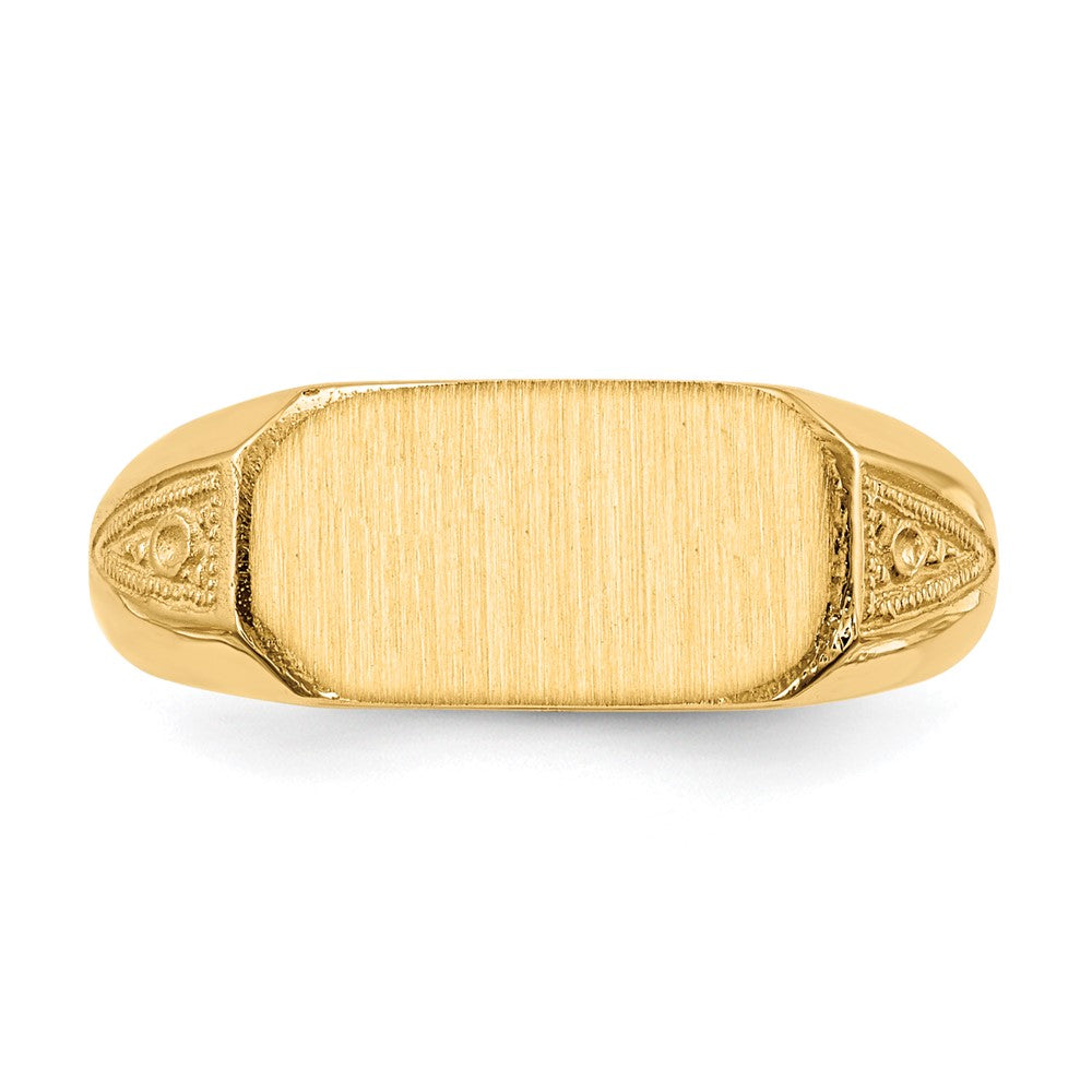14K Gelbgold Siegelring mit geschlossener Rückseite, 6,0 x 12,0 mm
