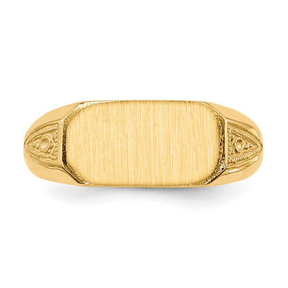 14K Gelbgold Siegelring mit geschlossener Rückseite, 6,0 x 12,0 mm