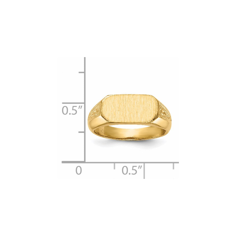 14K Gelbgold Siegelring mit geschlossener Rückseite, 6,0 x 12,0 mm