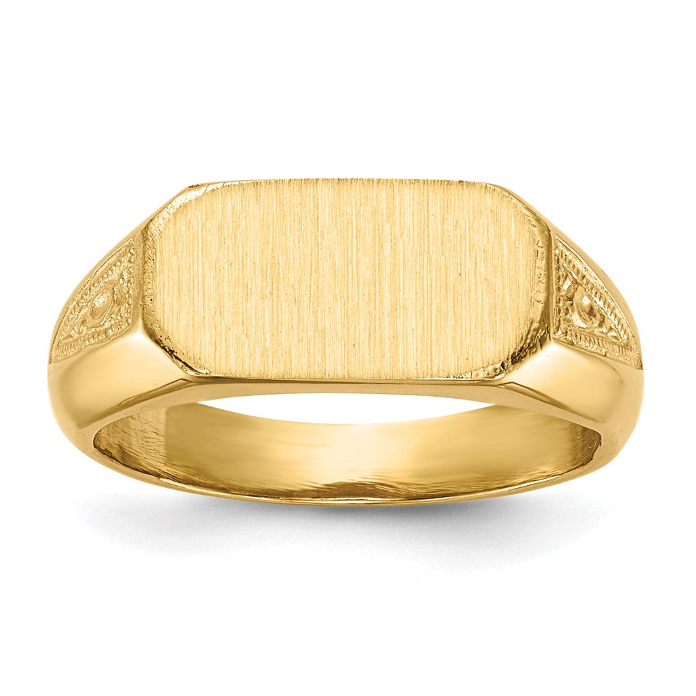 14K Gelbgold Siegelring mit geschlossener Rückseite, 6,0 x 12,0 mm