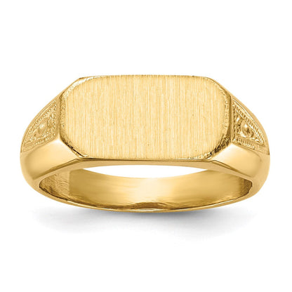 14K Gelbgold Siegelring mit geschlossener Rückseite, 6,0 x 12,0 mm