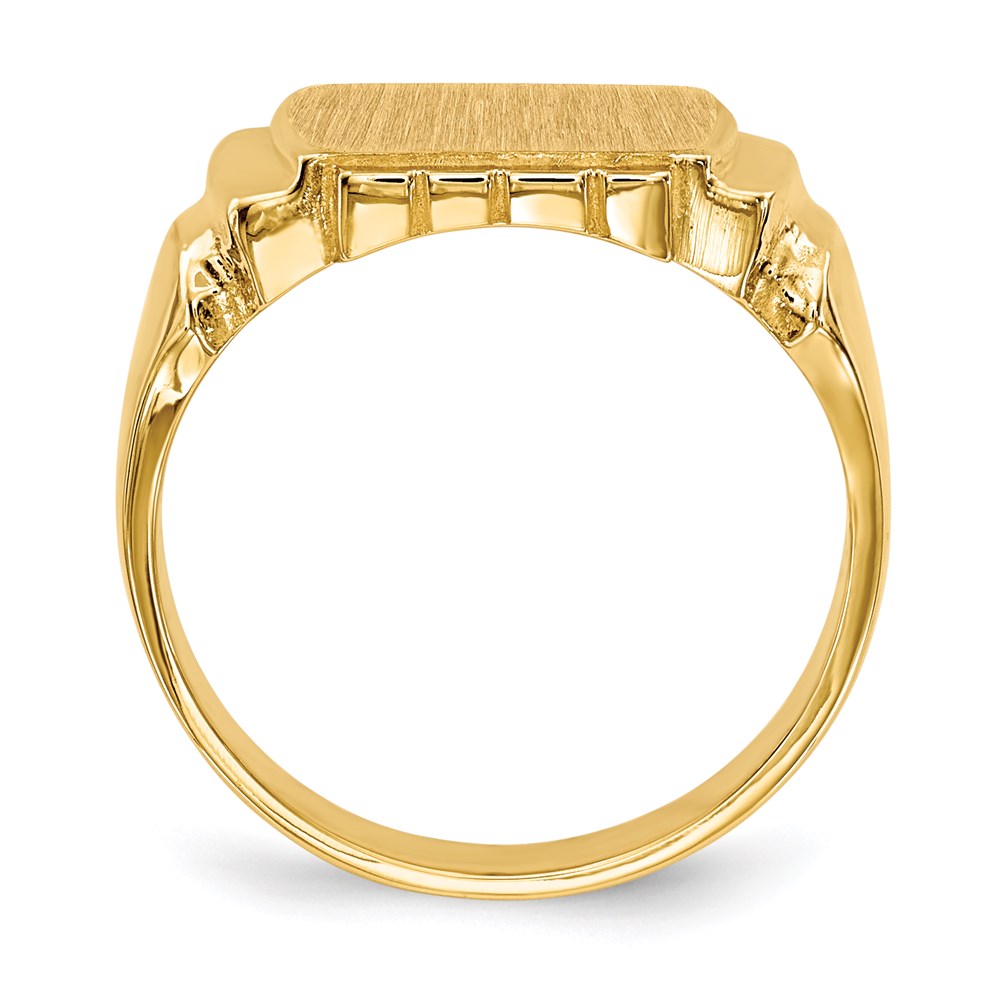 14K Gelbgold Siegelring mit geschlossener Fassung, 7,5x11,0 mm