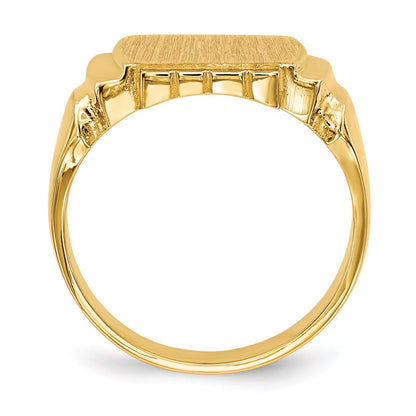 14K Gelbgold Siegelring mit geschlossener Fassung, 7,5x11,0 mm