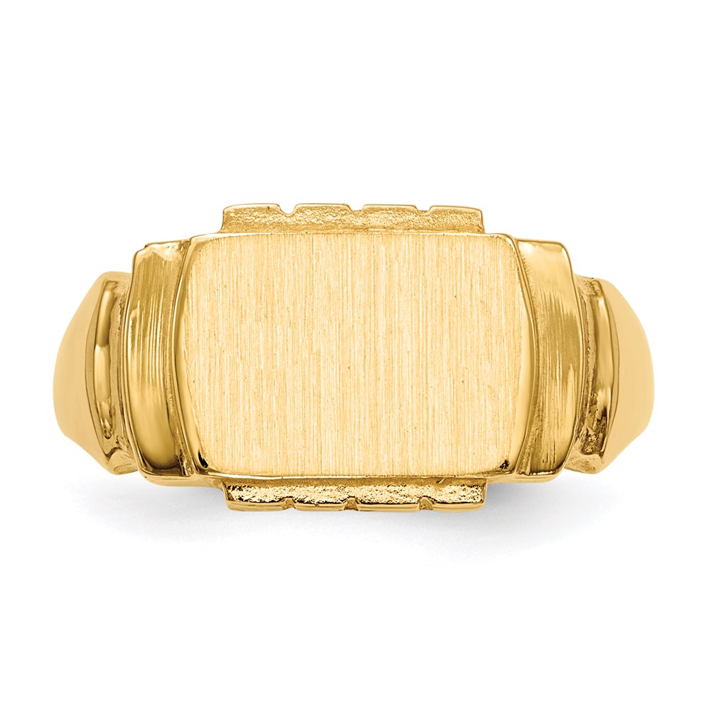 14K Gelbgold Siegelring mit geschlossener Fassung, 7,5x11,0 mm