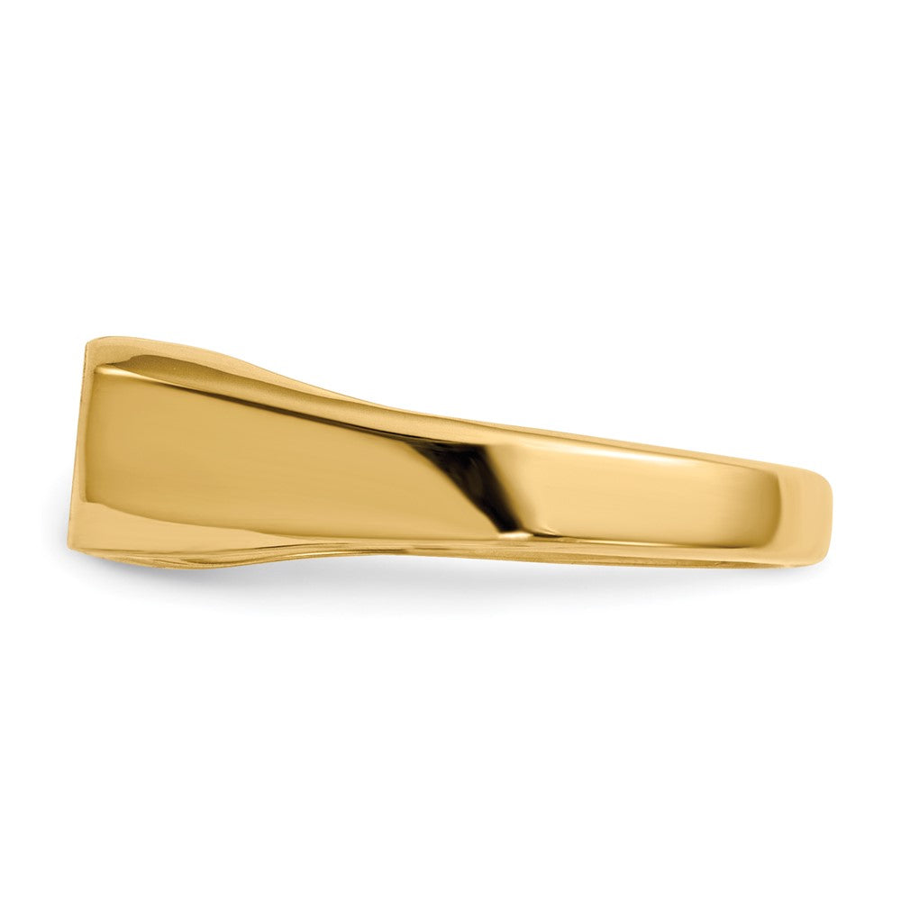 14K Gelbgold Siegelring mit geschlossener Rückseite, 5,5x13,5mm