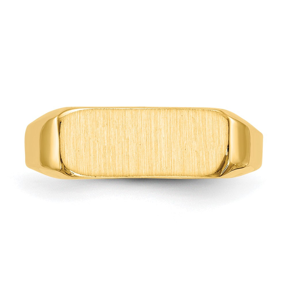 14K Gelbgold Siegelring mit geschlossener Rückseite, 5,5x13,5mm