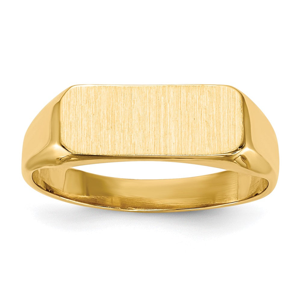 14K Gelbgold Siegelring mit geschlossener Rückseite, 5,5x13,5mm