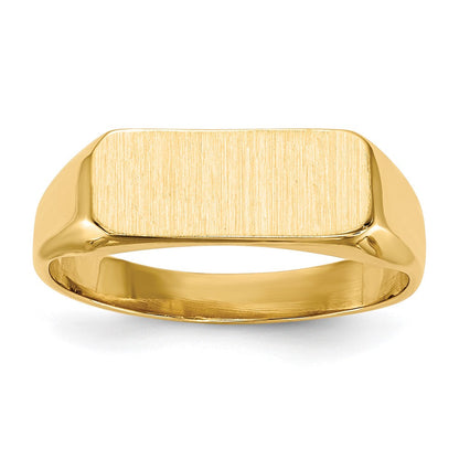 14K Gelbgold Siegelring mit geschlossener Rückseite, 5,5x13,5mm