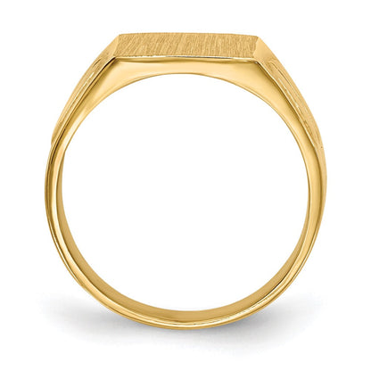 14K Gelbgold Siegelring mit geschlossener Fassung, 7,5 x 9,0 mm
