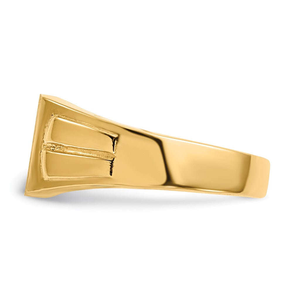 14K Gelbgold Siegelring mit geschlossener Fassung, 7,5 x 9,0 mm