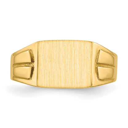 14K Gelbgold Siegelring mit geschlossener Fassung, 7,5 x 9,0 mm