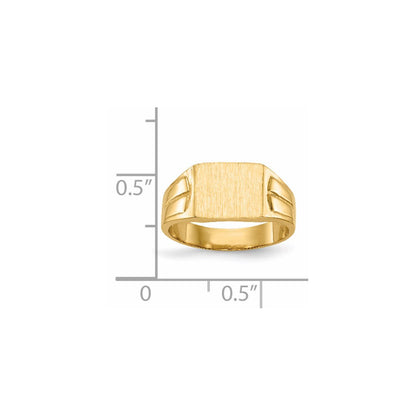 14K Gelbgold Siegelring mit geschlossener Fassung, 7,5 x 9,0 mm