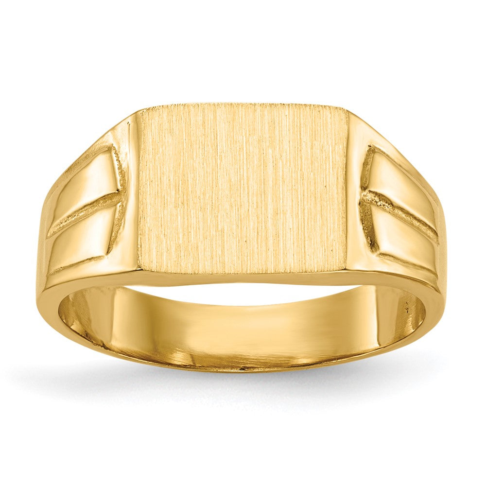 14K Gelbgold Siegelring mit geschlossener Fassung, 7,5 x 9,0 mm