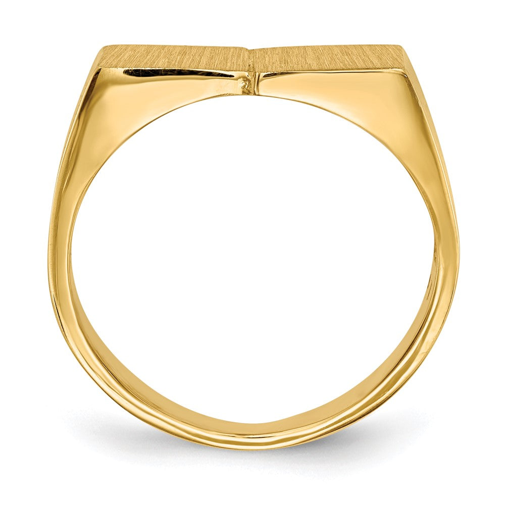 14K Gelbgold Herren-Siegelring mit offener Rückseite, 10,0x17,0mm