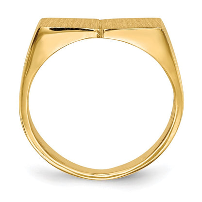 14K Gelbgold Herren-Siegelring mit offener Rückseite, 10,0x17,0mm