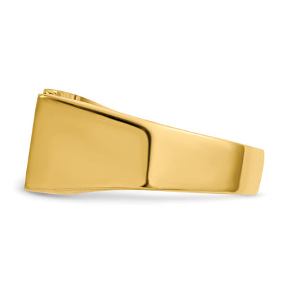 14K Gelbgold Herren-Siegelring mit offener Rückseite, 10,0x17,0mm