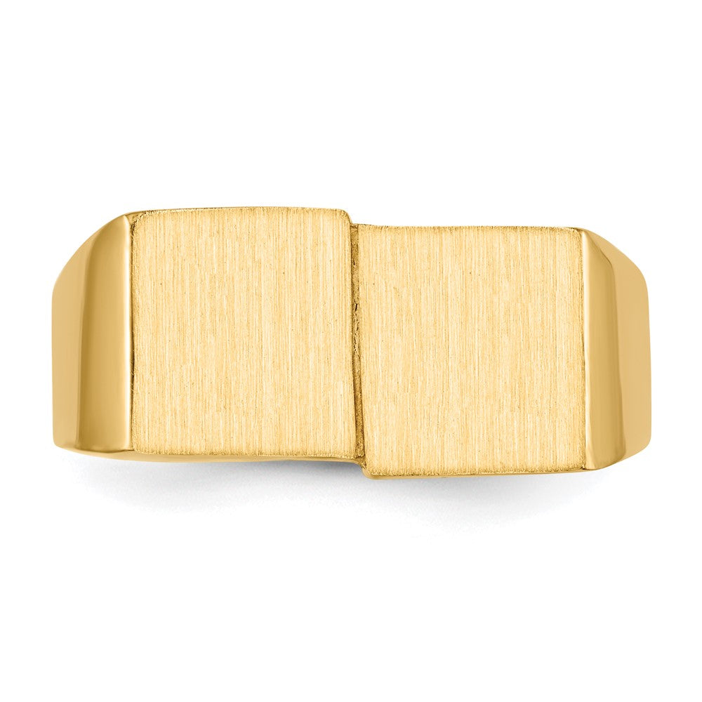 14K Gelbgold Herren-Siegelring mit offener Rückseite, 10,0x17,0mm