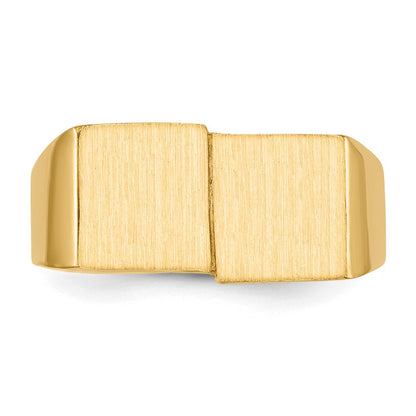 14K Gelbgold Herren-Siegelring mit offener Rückseite, 10,0x17,0mm