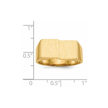 14K Gelbgold Herren-Siegelring mit offener Rückseite, 10,0x17,0mm