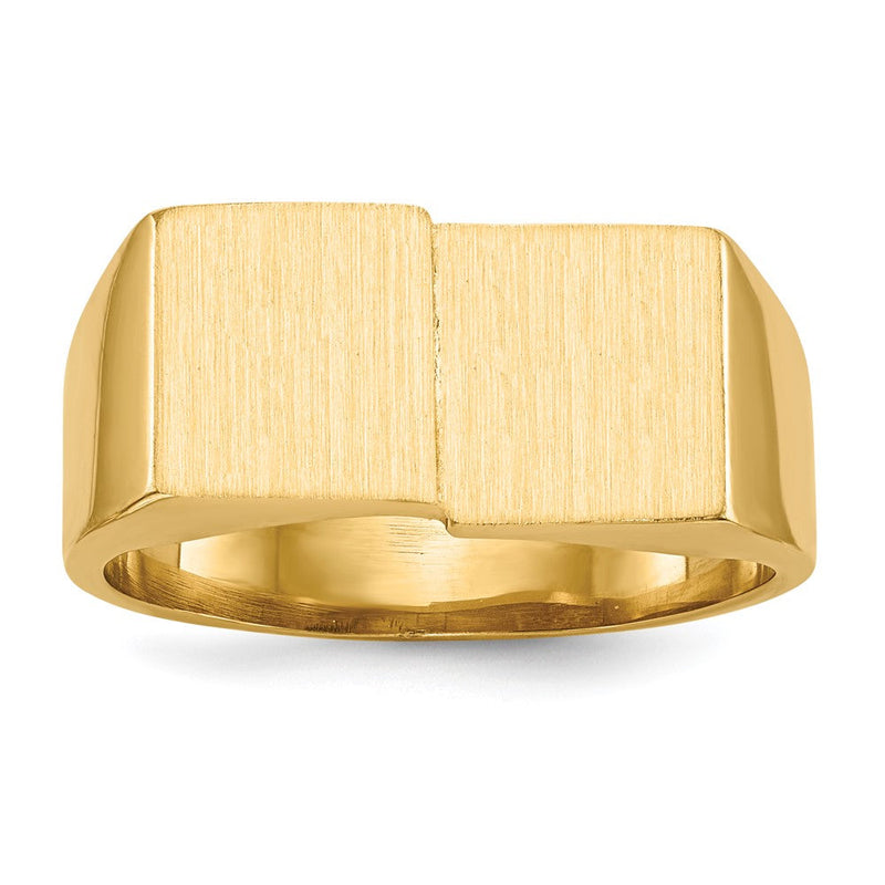 10K Gelbgold 10ky 10.0x17.0mm Offen Rückseite Herren Siegel Ring