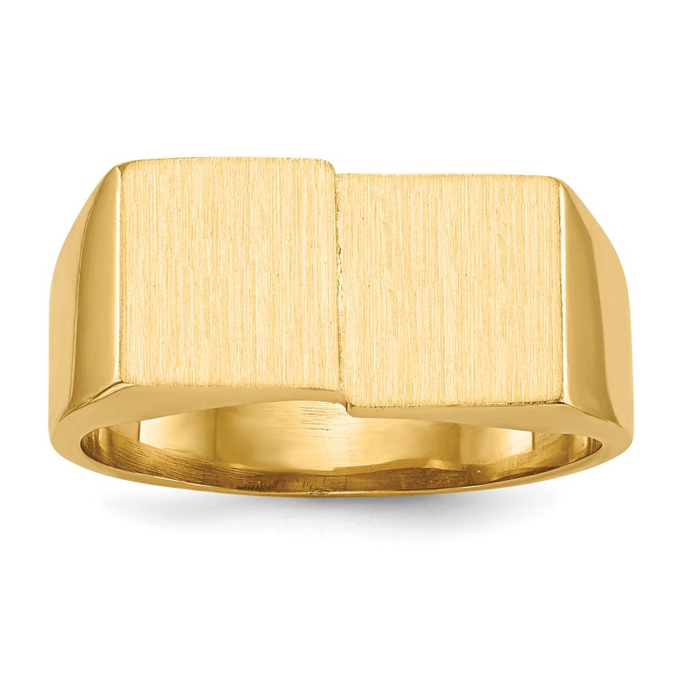 14K Gelbgold Herren-Siegelring mit offener Rückseite, 10,0x17,0mm
