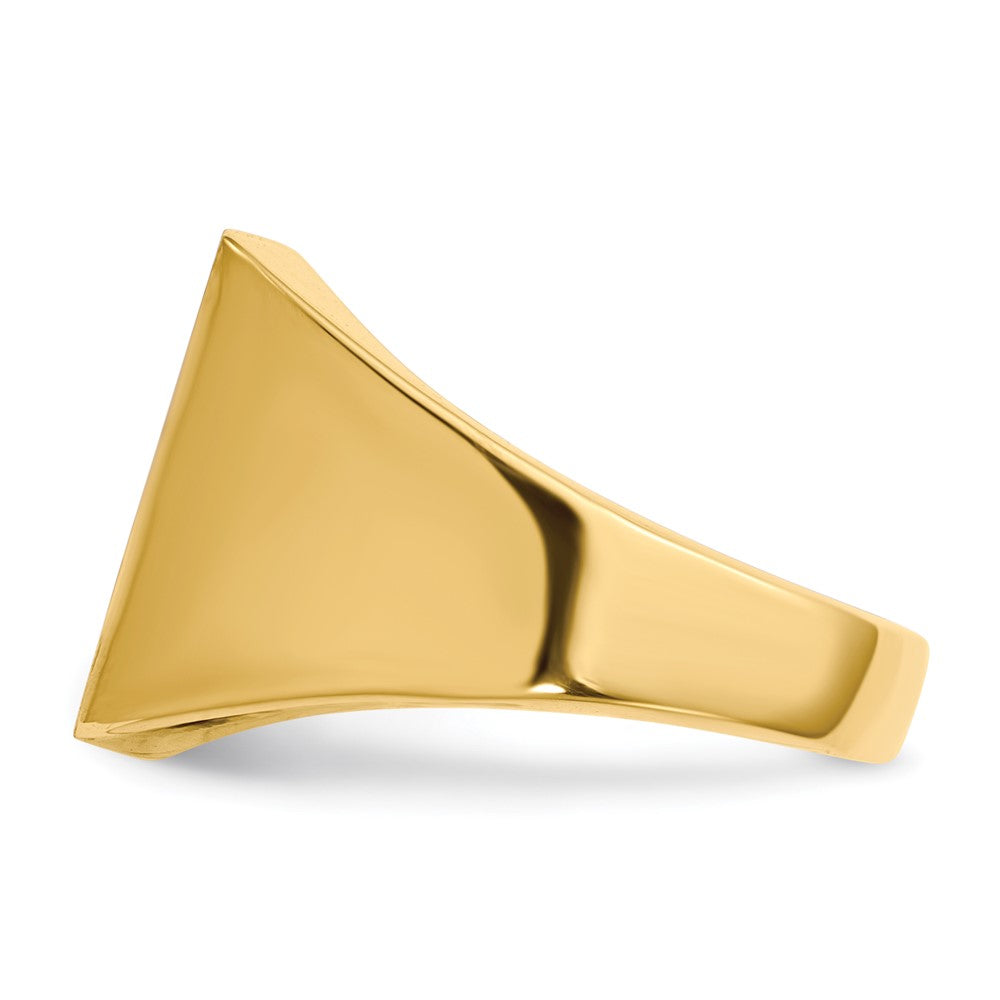 14K Gelbgold 14,0x13,0mm Siegelring für Herren mit geschlossener Fassung und natürlichem Diamanten