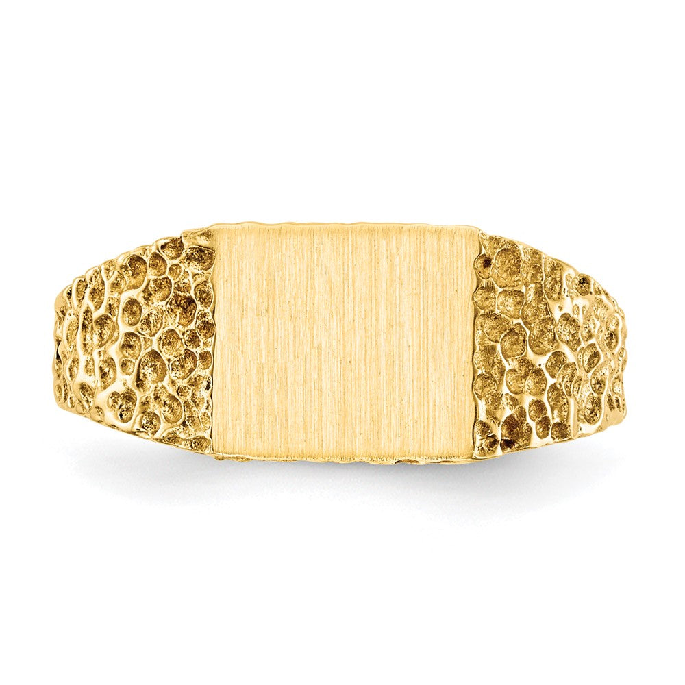 14K Gelbgold Siegelring mit offener Fassung, 7,0x8,0mm