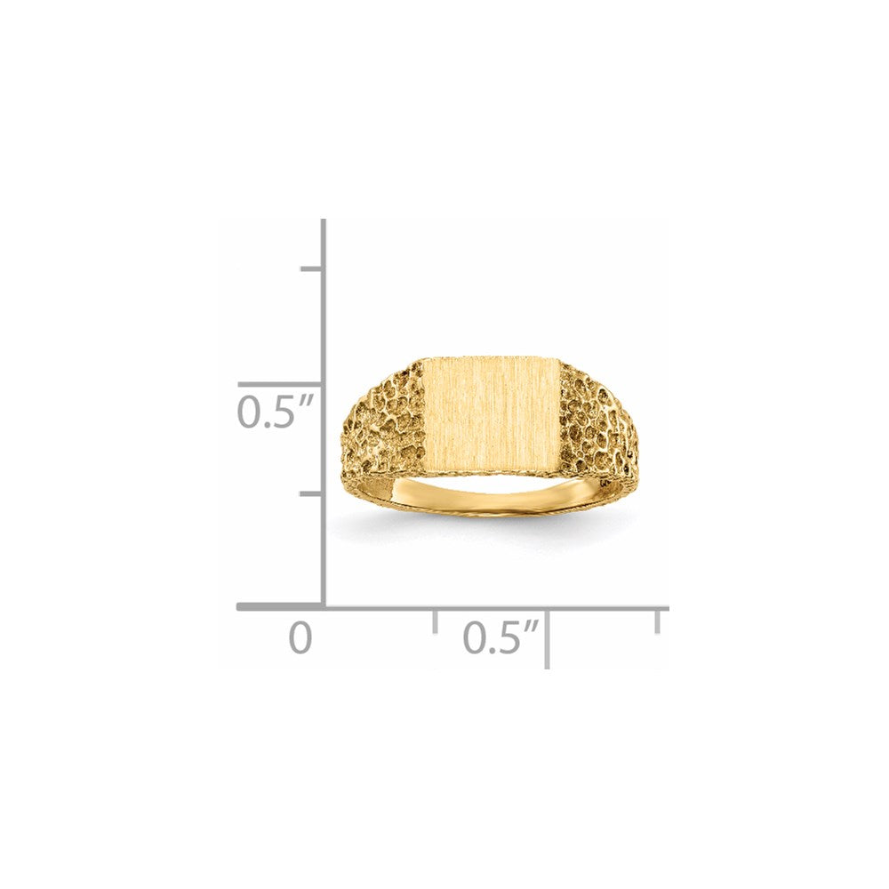 14K Gelbgold Siegelring mit offener Fassung, 7,0x8,0mm